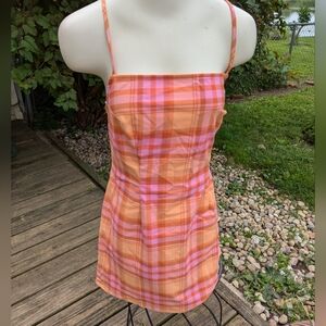 Jrs  Strappy Back Divided Plaid sundress Sz lg